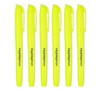 PATIKIL Yellow Highlighter, 6 Pack High Lighters No Bleeds Highliters Pens Neon Clear View Bright Quick Dry Pocket Marker Pen Sticks Chisel Tip Cute for Books Office Adults Classroom