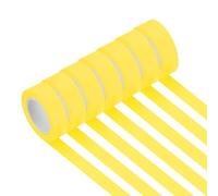 PATIKIL Yellow Masking Tape 15mm x 13Meter, 7 Rolls Color Code Labeling Painters Tape for Arts Crafts Wall Painting Science Lab Organizing