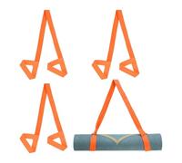 PATIKIL Yoga Mat Strap, 4 Pack Adjustable Yoga Mat Carrier Straps Sling Cotton Anti Slip Mat Holder Stretching Band for Exercise, Orange