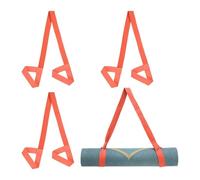 PATIKIL Yoga Mat Strap, 4 Pack Adjustable Yoga Mat Carrier Straps Sling Cotton Anti Slip Mat Holder Stretching Band for Exercise, Coral Pink