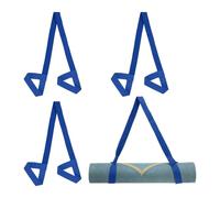 PATIKIL Yoga Mat Strap, 4 Pack Adjustable Yoga Mat Carrier Straps Sling Cotton Anti Slip Mat Holder Stretching Band for Exercise, Navy Blue