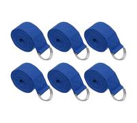 PATIKIL Yoga Strap for Stretching 8 Feet, 6Pcs Cotton Yoga Belt with Adjustable Metal D-Ring Buckle Stretch Bands for Fitness Pilates, Navy Blue