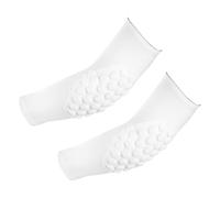 PATIKIL Youth Elbow Pads, 2Pack Compression Arm Protective Sleeve Basketball Guard Pads for Sports Baseball Football Volleyball, White, YM