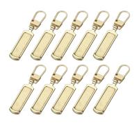 PATIKIL Zipper Pull Replacement, 10 Pcs Detachable Metal Zipper Tab Repair Kit Handle Fixer Extension for Luggage Jackets Suitcase Boots, Gold Tone
