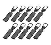 PATIKIL Zipper Pull Replacement, 10 Pcs Detachable Metal Zipper Tab Repair Kit Handle Fixer Extension for Luggage Jackets Suitcase Boots, Black