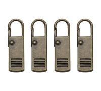 PATIKIL Zipper Pull Replacement, 4 Pcs Detachable Metal Zipper Tab Repair Kit Handle Fixer Extension for Luggage Backpacks Suitcase, Bronze