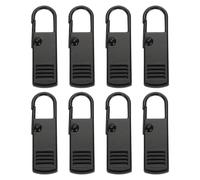 PATIKIL Zipper Pull Replacement, 8 Pcs Detachable Metal Zipper Tab Repair Kit Handle Fixer Extension for Luggage Backpacks Suitcase, Black