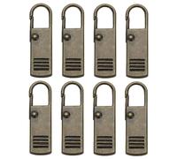 PATIKIL Zipper Pull Replacement, 8 Pcs Detachable Metal Zipper Tab Repair Kit Handle Fixer Extension for Luggage Backpacks Suitcase, Bronze