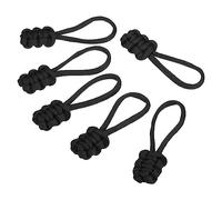 PATIKIL Zipper Pulls Replacement, 6 Pack Extension Cord Handle Fix Pull Tab Extender Fixer Slider Head Repair Kit for Luggage Backpack Jacket, Black