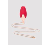 PATINA Rechargeable Vibrating Silicone Rose Necklace - Red Red