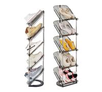 Patinao Sloping Narrow Shoe Rack 5 Tiers Slim Tall Shoes Racks for Small Spaces