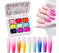 Pating Gel - Manicure Gradient Painting Gel | 9-Colour Palette Painting Accessories Women Girls Manicure Nail Design for Creative Artistic Expression