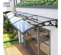 Patio Awning 47x106 in Outdoor Window Awning with Plastic Steel Bracket Kit Black Bracket & Clear Panel Ideal for Decks Doors & Entrances Durable & Stylish