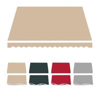 Patio Awning Replacement Fabric, Khaki Polyester Canopy Cover for 1.5-4.0m Balconies, Durable Outdoor Awning Cloth with Valance, Enhance Your Outdoor Space