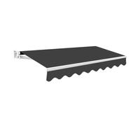 Patio Awning Retractable Sun Shade Manual No Torsion Bar 2.5m x 1.5m Primrose Awnings Dark Grey One Size