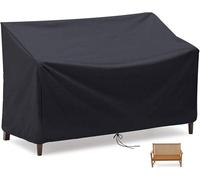 Patio Bench Cover 2/3/4 Seater, MAYHOUR Waterproof ,Windproof and Tearproof 210D Oxford Fabric Anti-UV Recliner Furniture Cover for Outdoor Black (53x26 x 35 inch(2 seater))