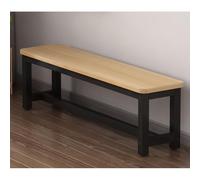 Patio Bench with Cast Iron & Hardwood Slish Home Shoe Changing Bench table Resting Seat for Gym/Mall Black & Light Walnut 47.2"x13.8"x17.7"