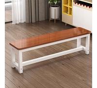 Patio Bench with Cast Iron & Hardwood Slish Home Shoe Changing Bench Versatile Gym/Mall Rest Seat (White & Black 150x35x45cm/59x13.8x17.7in)