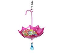 Patio Bird Feeder Tree Branch Railing Display, Metal Umbrella Tray, Iron Hook Chain, Feed Water Station, Garden Umbrella Bird Feeder Metal Tray Garden Patio Balcony Yard Feed Water Decorative Iron