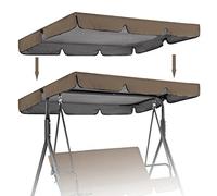 Patio Canopy Swing Cover Replacement Canopy for Swing Seat 2 & 3 Seater Swing Chair Canopy Cover Anti-UV/Waterproof Hammock Cover Top for Outdoor Garden Patio,Coffee,164 * 114 * 15cm
