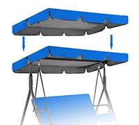 Patio Canopy Swing Cover Replacement Canopy for Swing Seat 2 & 3 Seater Swing Chair Canopy Cover Anti-UV/Waterproof Hammock Cover Top for Outdoor Garden Patio,Blue,195 * 125 * 15cm