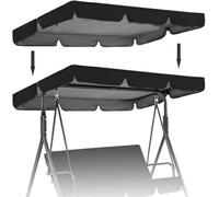 Patio Canopy & Swing Replacement Cover for 2 & 3 Seater Swing Chair, Anti-UV/Waterproof Hammock Cover, Black, 195 * 125 * 15cm