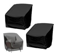 Patio Chair Covers - 420D Silver Coated Oxford 80x85x92cm | 2-Pack Swivel Lounge Protector With Weatherproof Fabric | Outdoor Furniture Dustproof Cover For Garden Yard Deck