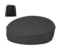 Patio Daybed Cover Round Waterproof Rattan Daybed Cover Dustproof 210D Oxford Fabric Garden Furniture Covers for Rattan Day Bed Sofa with Storage Bag 228x83cm (Black)