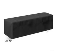 Patio Deck Box Storage Bench Cover, 28 Inch Outdoor Desktop Fire Pits Protector 210D Oxford Cloth Waterproof Shield with Adjustable Drawstring Hemline 29 x 9.5 x 8.6 Inches Black