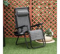Patio Deck Chair Zero Gravity Garden Beach Outdoor Canopy Steel Frame