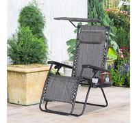 Patio Deck Chair Zero Gravity Garden Beach Outdoor Canopy Steel Frame