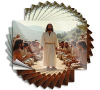 Patio Decorations Decals Durable Wall | Jesus and Disciples in The Wilderness Summer Self Adhesive Sticker for Earth DIY(12X18CM)