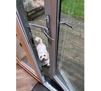 Patio Door Breezer, Pet Stopper, French Door Stay Open Hook, Air Circulation, Door Stop (Brown, 220mm)