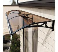 Patio Door Canopy - Rain Drip Guard for Exterior Doors &, UV Protect, Front Door Cover, Sun Shield - Brown, 24"x51"