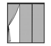 Patio Door Screen Black 135x195cm Hands Free Mesh Partition Let Fresh Air in for Double French Doors