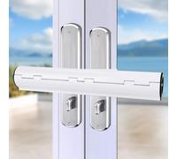Patio Door Security Lock, High Security French Door Security Lock for Horizontal Handles, Door Safety Locks, Patlock for Double French Doors, Conservatory & Sliding Glass Doors (White)