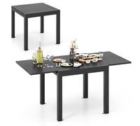 Patio Expandable Dining Table Adjustable Dining Table For 4-6 Person Gymax Grey One Size