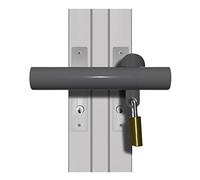 Patio French Door Lock 'Cur Section' High Security Deadlock Sliding Fix Bar Seen from Outside Charcoal Grey Colour Tough
