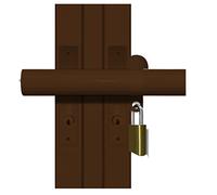 Patio French Door Lock 'Curved Section' BROWN COLOUR-High Security Deadlock Sliding Fix Bar Seen from Outside Standard Version-NO TOOLS REQUIRED