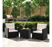 Patio Furniture Bistro Set Rattan with Cushions Wyld and Coco White 1 Pack