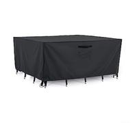 Patio Furniture Cover for Outdoor Rectangular Tables Featuring Four Corner Buckles and Side Fasteners to Secure Protection from Harsh Weather Elements (64 * 64 * 27.8 inches)