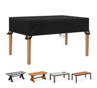 Patio Furniture Cover, Outdoor Table Covers 80x50x90cm/LxWxH Black | 600D Heavy Duty Rainproof Dining Table and Chair Cover, Windproof UV Resistant for Rectangular Patio Furniture Sectional Sofa