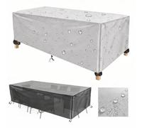 Patio Furniture Cover Waterproof Rectangle 340x340x90cm /LxWxH Silver
