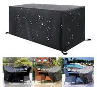 Patio Furniture Covers Waterproof, Windproof, Anti-UV, Durable Dustproof Outdoor Furniture Covers 600D Oxford Polyester Rectangular Patio Chair Table Covers, Garden Furniture Covers 260x135x82cm