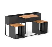 Patio Furniture Set with Raised Garden Bed Garden Planter Table COSTWAY Black One Size