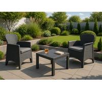 Rattan Garden Table and Chairs Set Set Of 2 Garden Chairs With Cushions & Table
