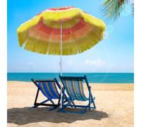 OutSunny Beach Umbrella Water-Resistant Polyester, PP, Steel Assorted