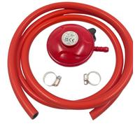 Patio Gas & BBQ Regulator Kit 27mm Clip On with 2m Hose and Clips Low Pressure BBQ Gas Regulator for Propane Cylinders Quick Release LPG Regulator for Barbecues