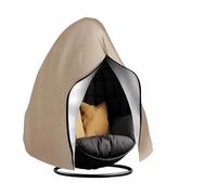 Patio Hanging Egg Chair Cover Waterproof Heavy Duty Single/Double Seat Swing Egg Chair Covers Garden Protector(Khaki,115X190CM)