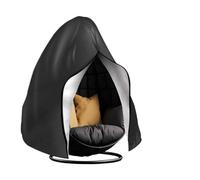 Patio Hanging Egg Chair Cover Waterproof Heavy Duty Single/Double Seat Swing Egg Chair Covers Garden Protector(Black,115X190CM)